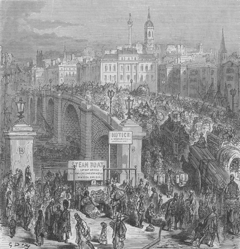 Most Londyński, 1875 autorstwa Gustave after Dore