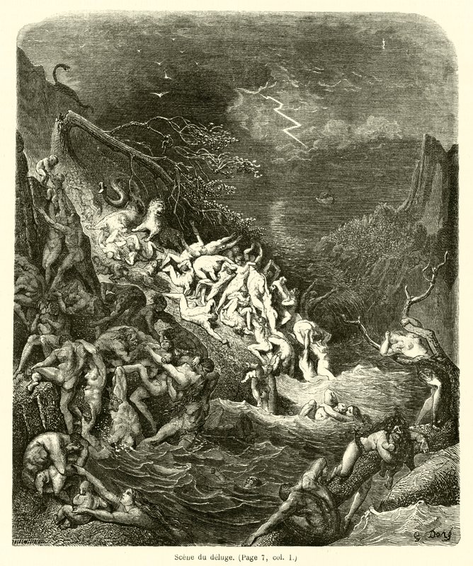 Scena du deluge autorstwa Gustave after Dore
