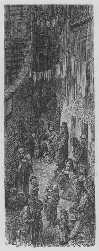 Ulica w biednych dzielnicach autorstwa Gustave after Dore
