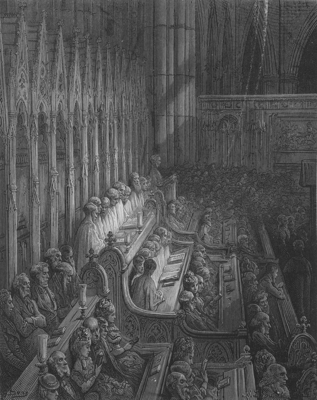 Westminster, Chór autorstwa Gustave after Dore