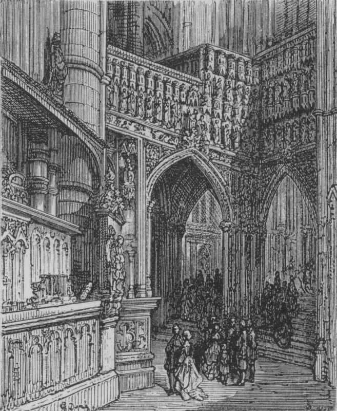 Westminster, widok ukośny autorstwa Gustave after Dore