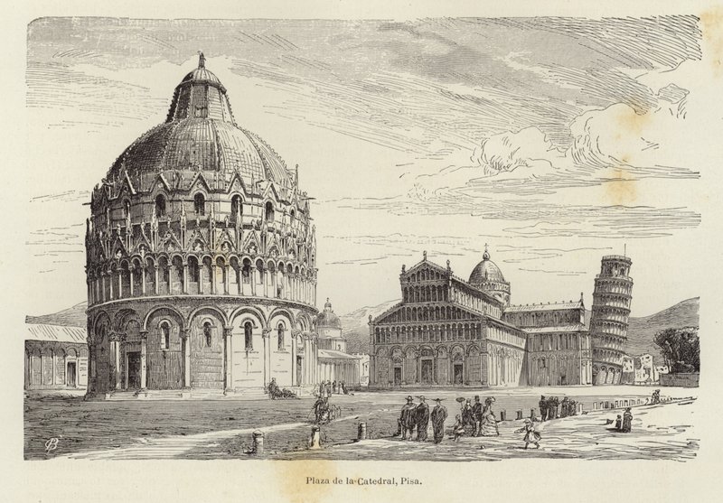 Plac Katedralny w Pizie autorstwa Gustave Bauernfeind