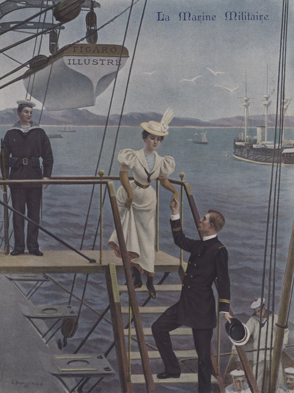A la Coupee. Okładka Le Figaro Illustre, marzec 1897 autorstwa Gustave Bourgain