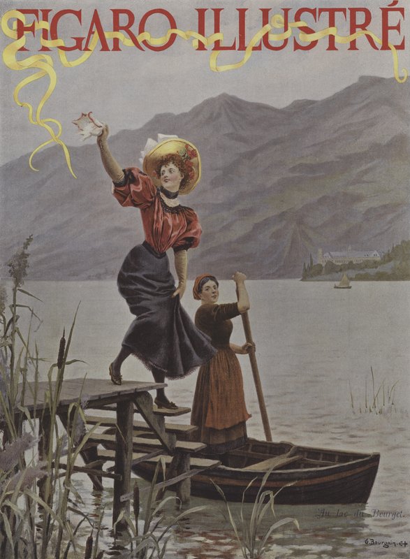Nad jeziorem Bourget. Okładka Le Figaro Illustre, wrzesień 1895 autorstwa Gustave Bourgain