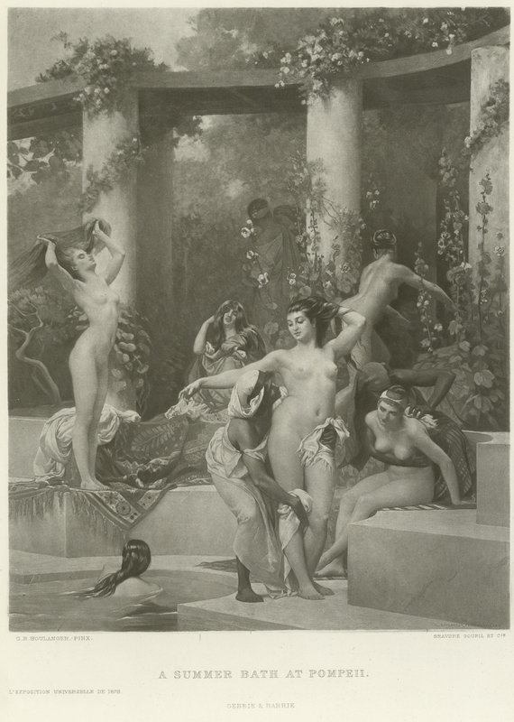 Letnia kąpiel w Pompejach (wklęsłodruk) autorstwa Gustave Clarence Rodolphe Boulanger