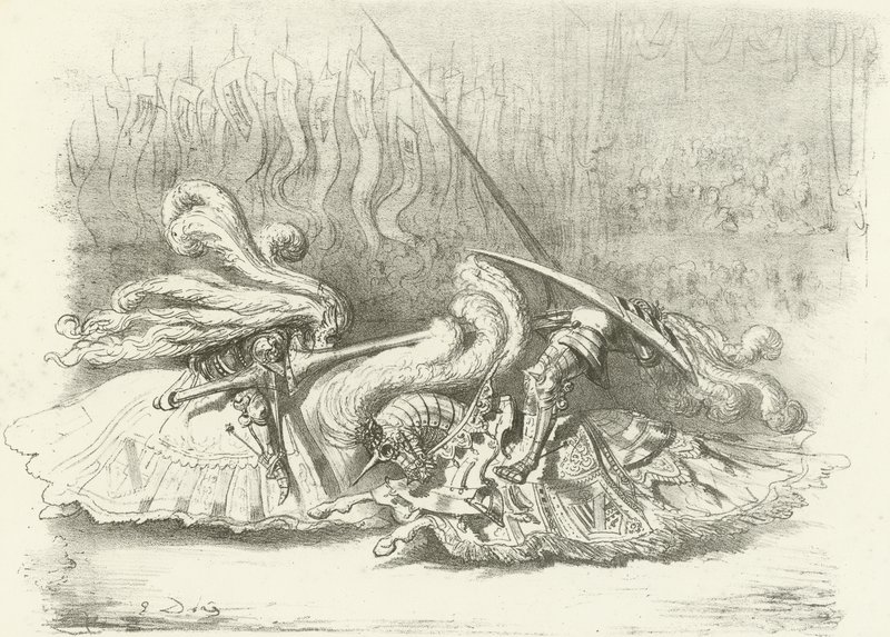 Turniej - Beauty the Prize AD1450 (grawiura) autorstwa Gustave Dore