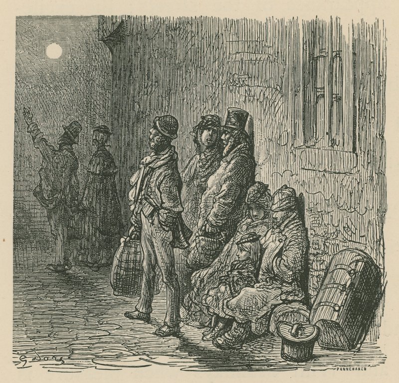 Scena z życia w Londynie autorstwa Gustave Dore