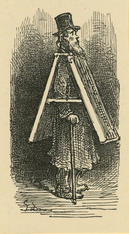 Ilustracja przedstawiająca człowieka z kanapką autorstwa Gustave Dore
