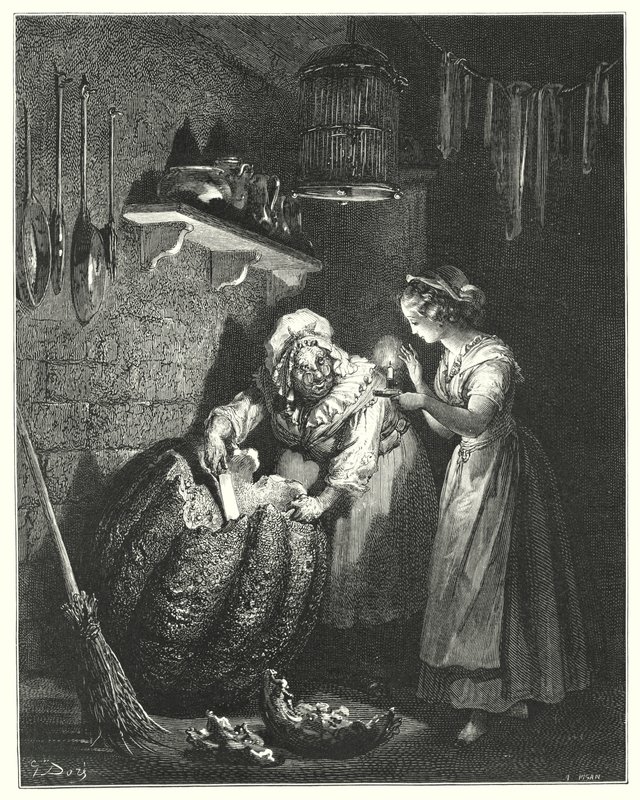 Centrillona; Kopciuszek (grawerunek) autorstwa Gustave Dore