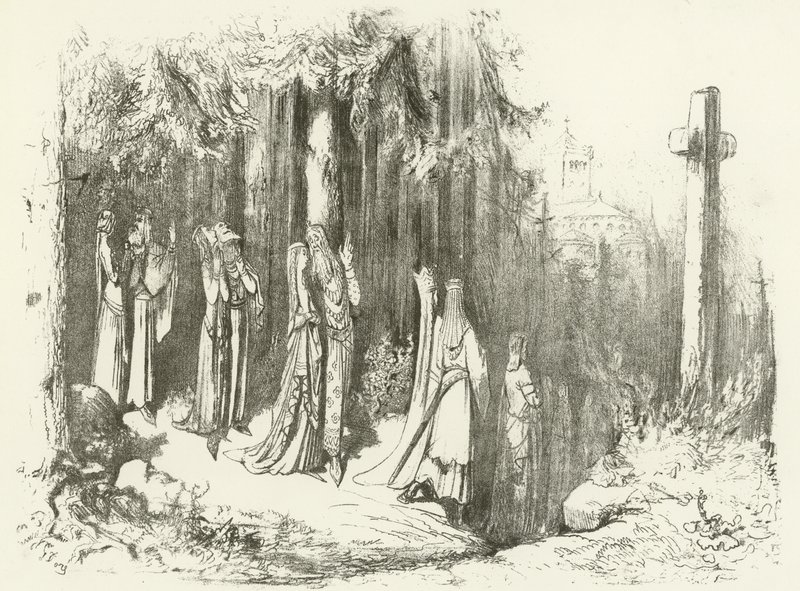 Nabożeństwa w V i VI wieku - post i modlitwa (wklęsłodruk) autorstwa Gustave Dore