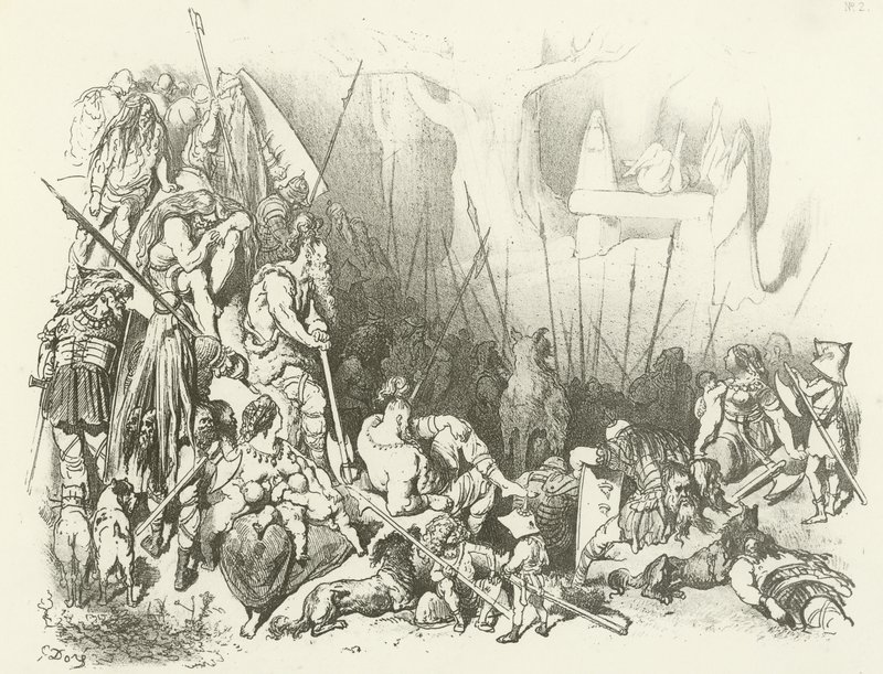 Kult druidów — ofiara z ludzi (wklęsłość) autorstwa Gustave Dore