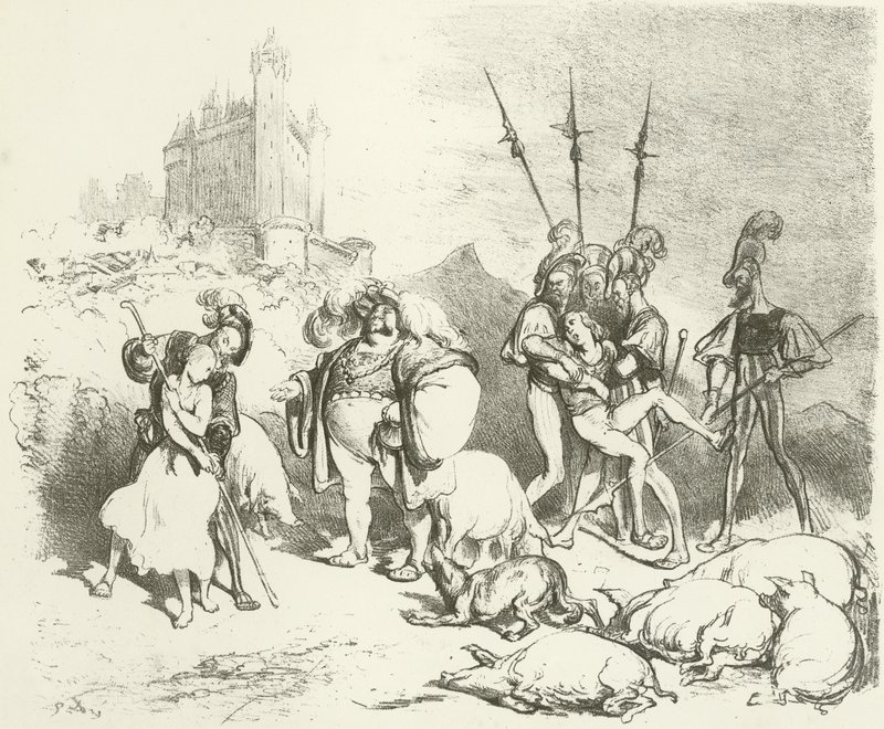 Użytkowanie feudalne (rycina) autorstwa Gustave Dore