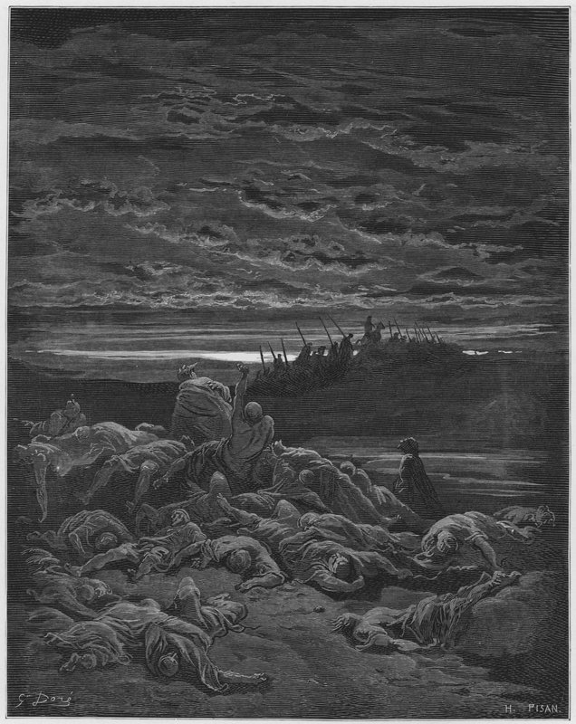 Biblia Gustawa Dore: Śmierć synów Jerubbaala autorstwa Gustave Dore