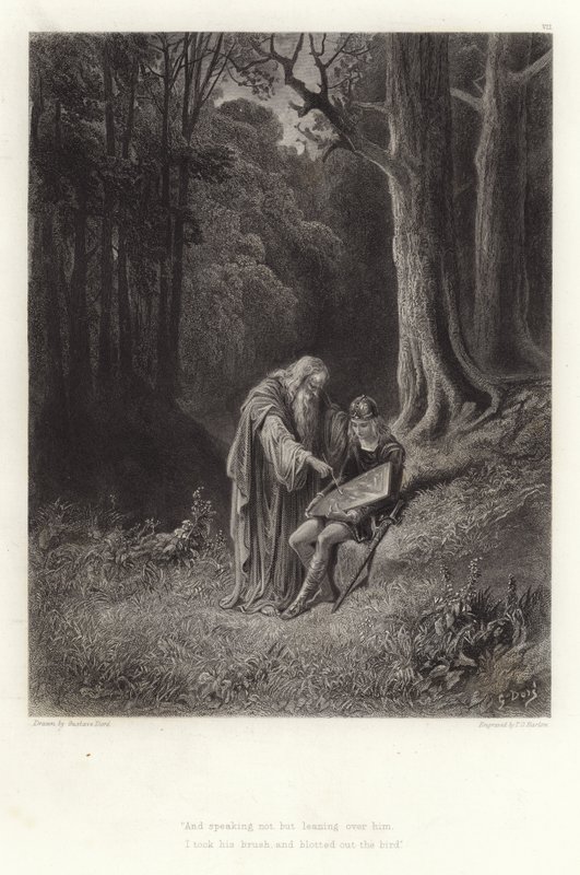 Ilustracja do Vivien autorstwa Alfreda Tennysona autorstwa Gustave Dore