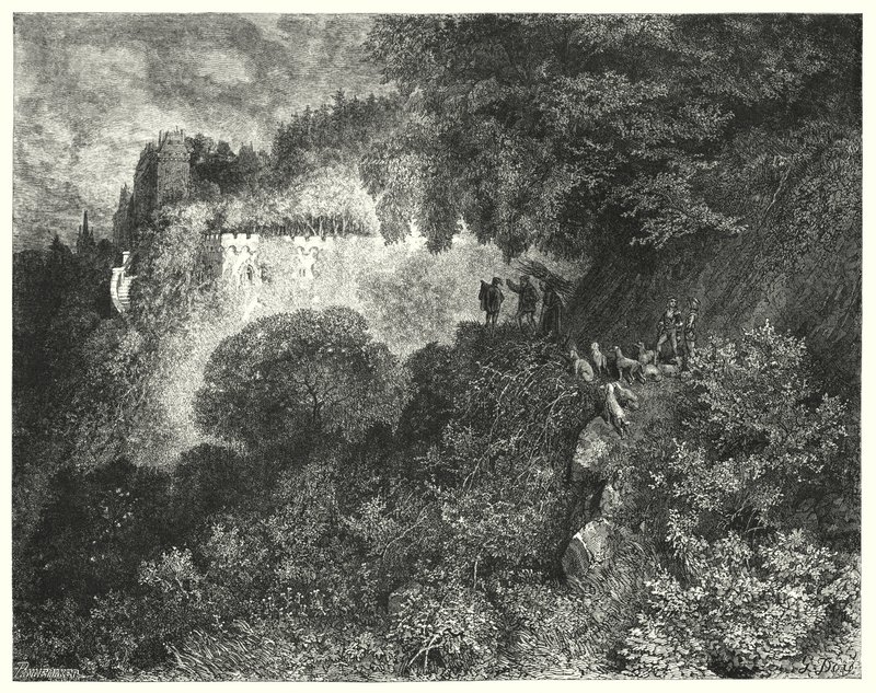 Śpiąca królewna; Śpiąca Królewna (grawerunek) autorstwa Gustave Dore