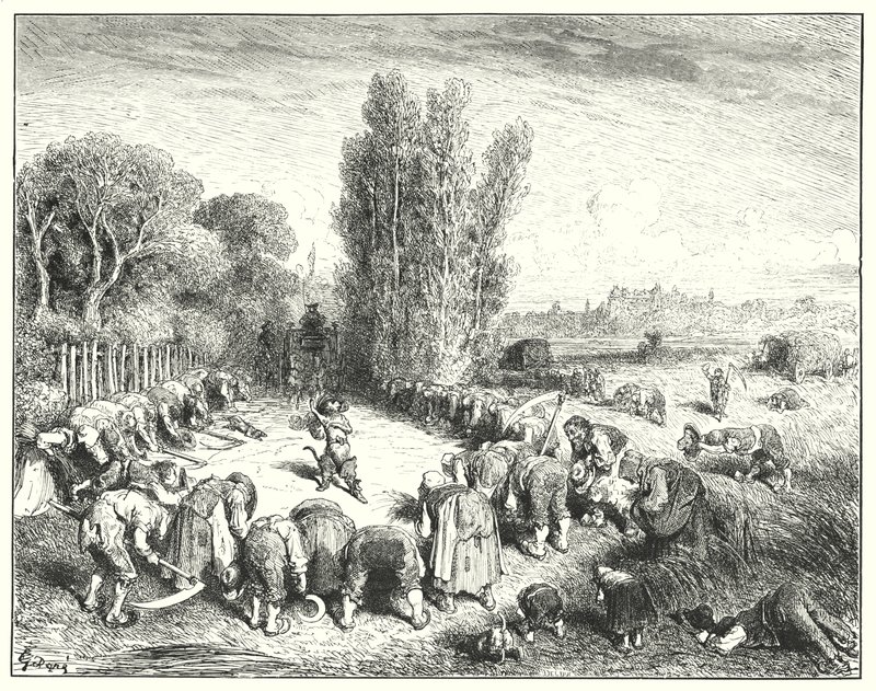 Mistrz Kot lub Kot w Butach; Kot w butach (grawerunek) autorstwa Gustave Dore