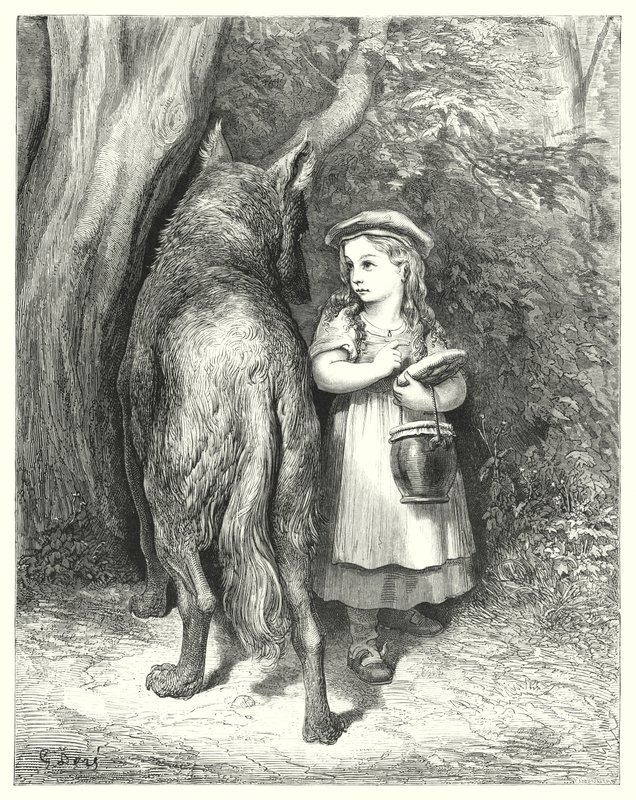 Le Petit Chaperon Rouge; Czerwony Kapturek autorstwa Gustave Dore
