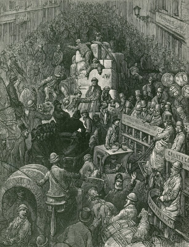 Scena uliczna w Londynie autorstwa Gustave Dore