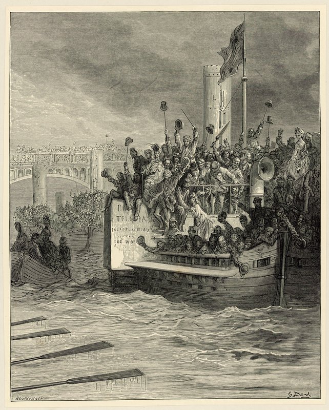 Oxford i Cambridge Boat Race, Putney autorstwa Gustave Dore