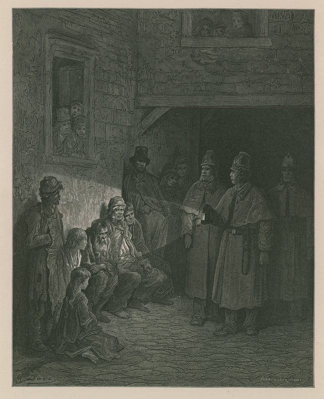 Policjanci w rytmie autorstwa Gustave Dore