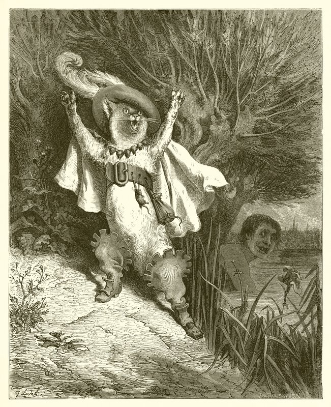 Kot w butach, ok. 1868 r. autorstwa Gustave Dore