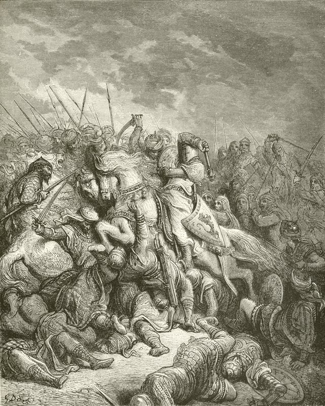 Richard w bitwie pod Arsurą autorstwa Gustave Dore