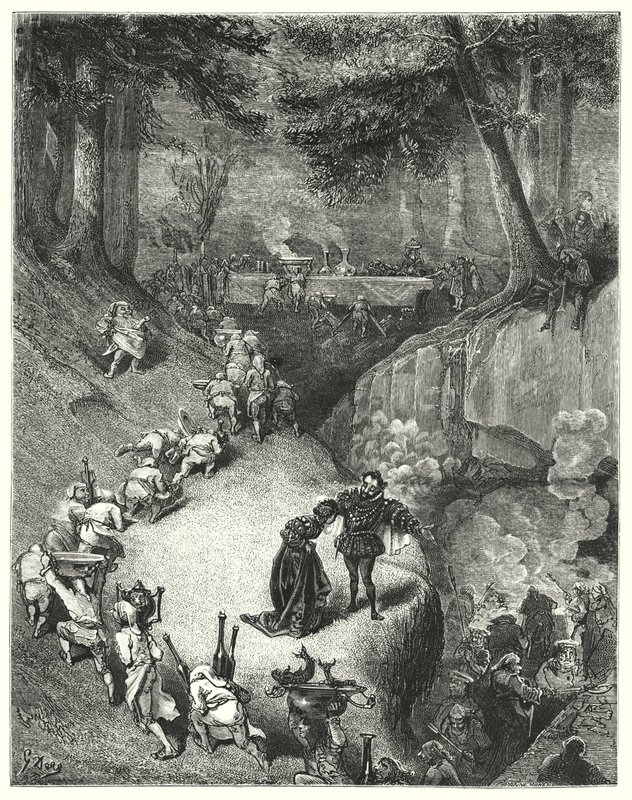 Riquet a La Houppe; Ricky of the Tuft (grawerunek) autorstwa Gustave Dore