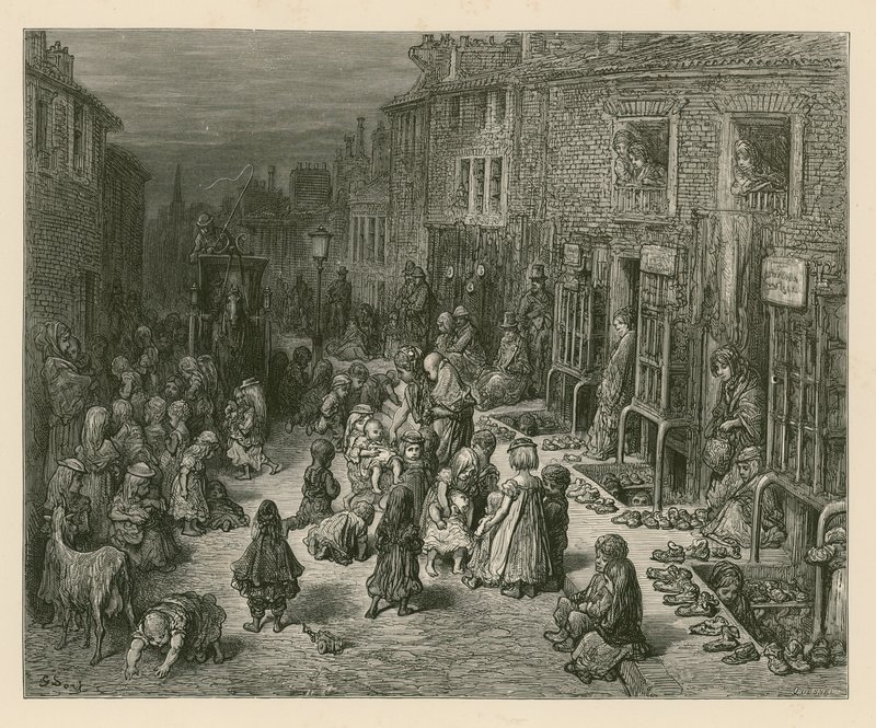 Seven Dials, Londyn autorstwa Gustave Dore