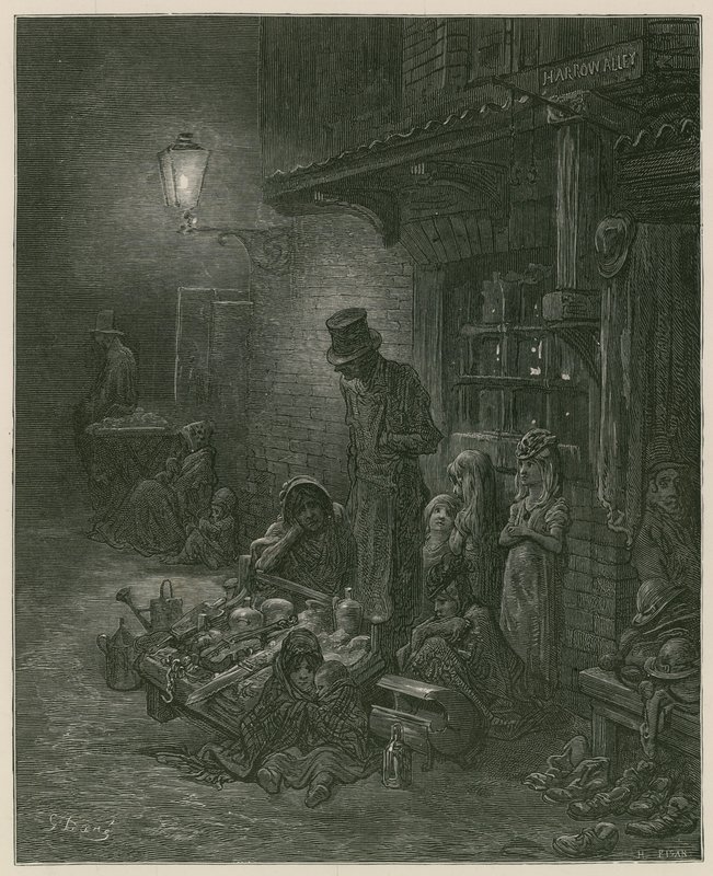Slumsy w Londynie autorstwa Gustave Dore