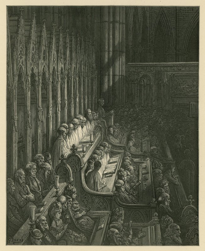 Chór Opactwa Westminsterskiego autorstwa Gustave Dore