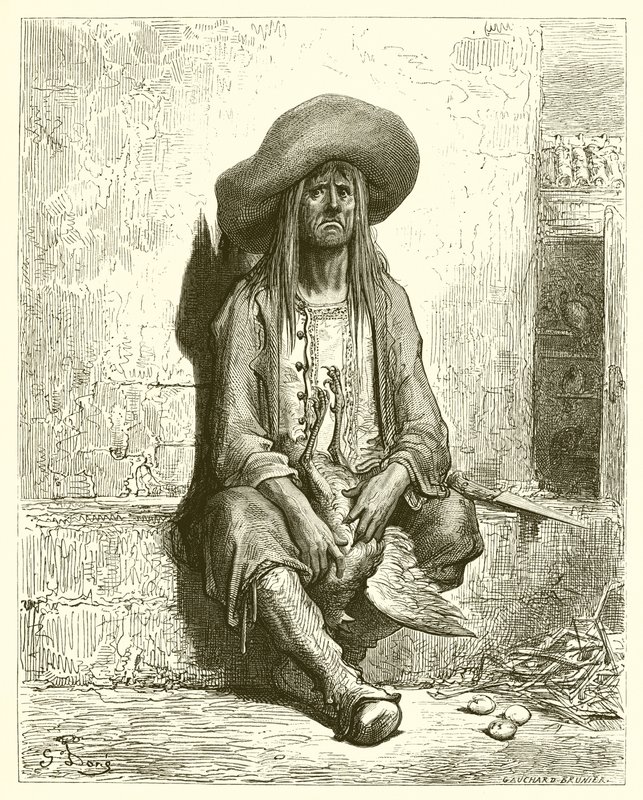 Kura ze złotymi jajkami (La Fontaine) autorstwa Gustave Dore