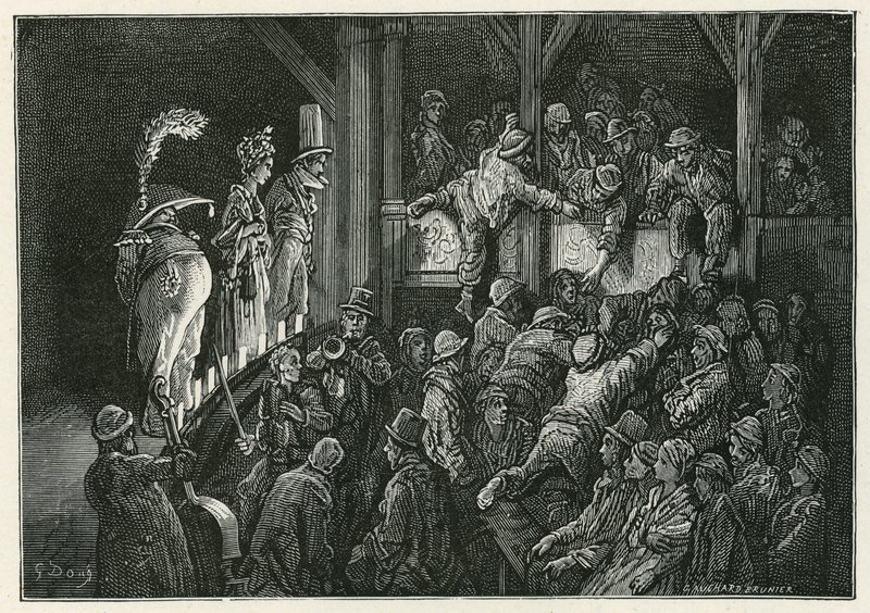 The Penny Gaff w Whitechapel autorstwa Gustave Dore