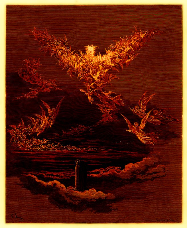 Wizja szóstego nieba, ilustracja z „Galerii Dore”, rytowana przez Stephane Pannemakera (1847-1930), opublikowana ok. 1890 r. (obraz ulepszony cyfrowo) autorstwa Gustave Dore
