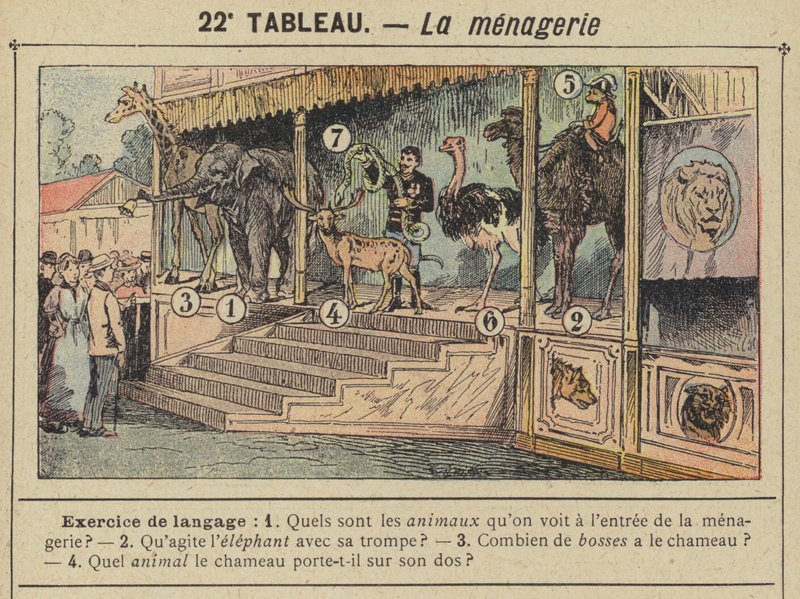 La menażeria (kolor lito) autorstwa Gustave Fraipont