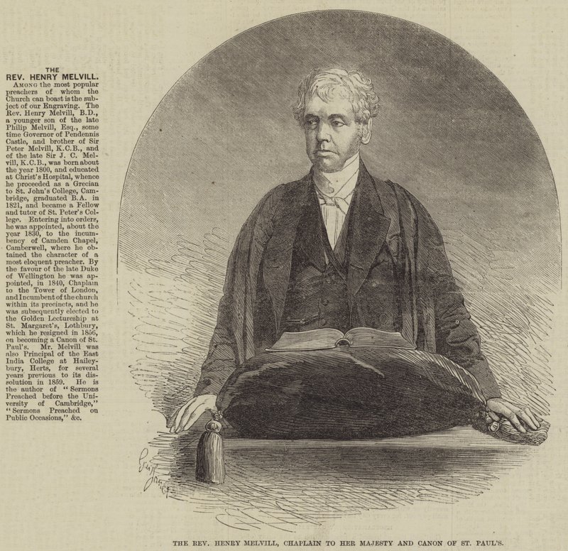 Wielebny Henry Melvill, kapelan Jej Królewskiej Mości i kanonik św. Pawła autorstwa Gustave Janet