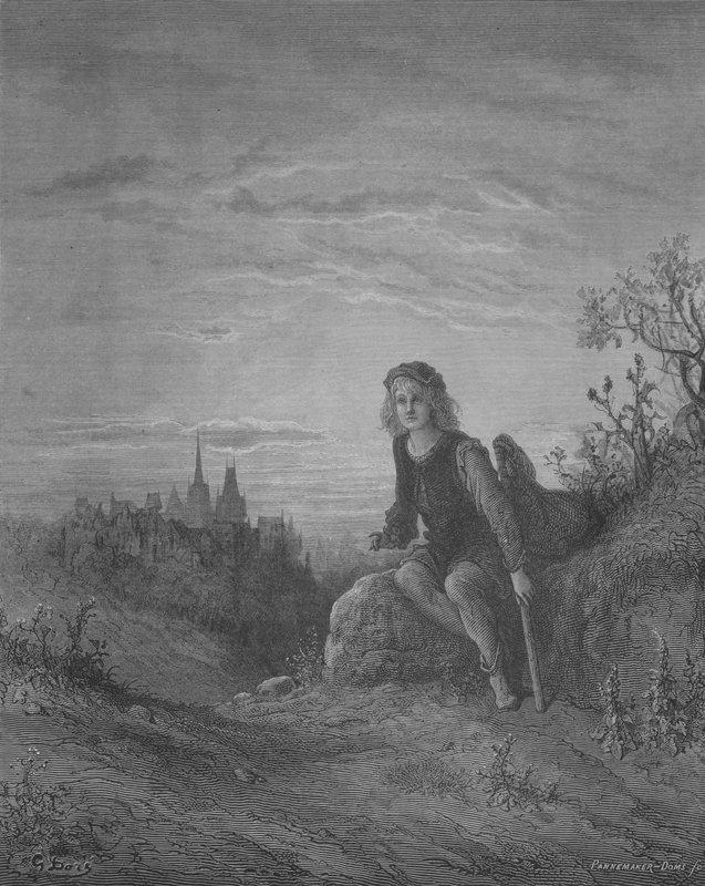 Dick Whittington słucha dzwonów Highgate autorstwa Gustave after Dore