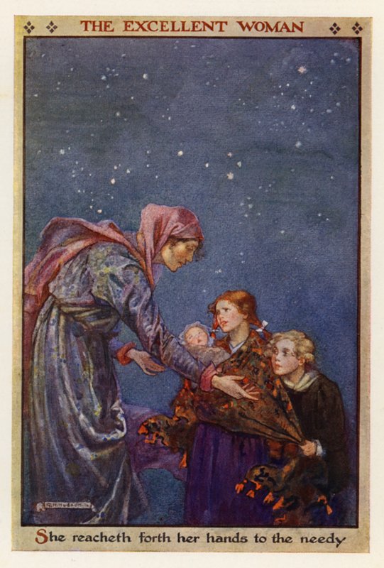 Kobieta doskonała (kolorowa litografia) autorstwa Gwynedd M. Hudson
