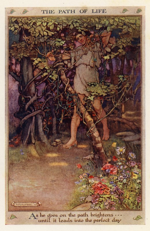 Ścieżka życia (kolorowa litografia) autorstwa Gwynedd M. Hudson