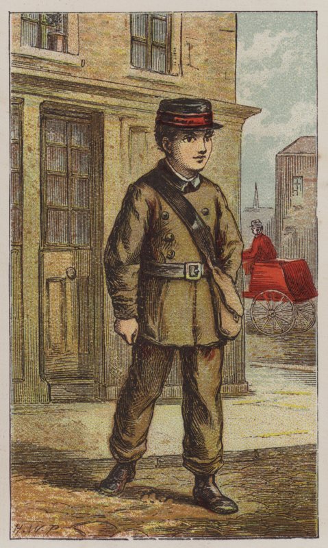 Telegraph Boy (kolor lito) autorstwa H.W. (after) Petherick