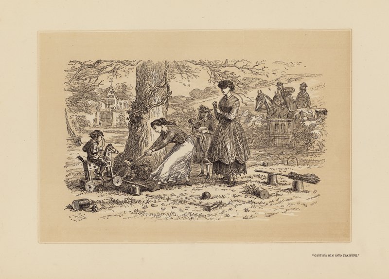 Wprowadzenie do treningu (grawerowanie) autorstwa Hablot Knight (1815 92) Browne