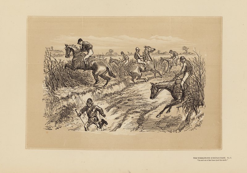 Tumbletown Steeple-Chase, nr 7, The Lane (rycina) autorstwa Hablot Knight (1815 92) Browne
