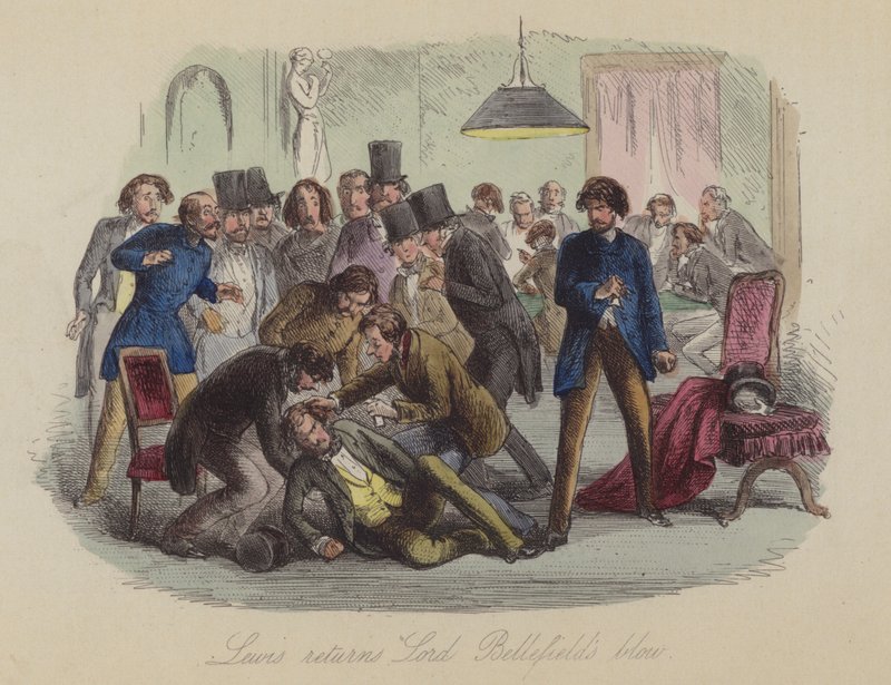 Ilustracja do Lewisa Arundela lub The Railroad of Life autorstwa Franka E Smedleya (kolorowa grawerunek) autorstwa after Hablot Knight Browne