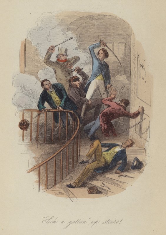 Ilustracja do Lewisa Arundela lub The Railroad of Life autorstwa Franka E Smedleya (kolorowa grawerunek) autorstwa after Hablot Knight Browne