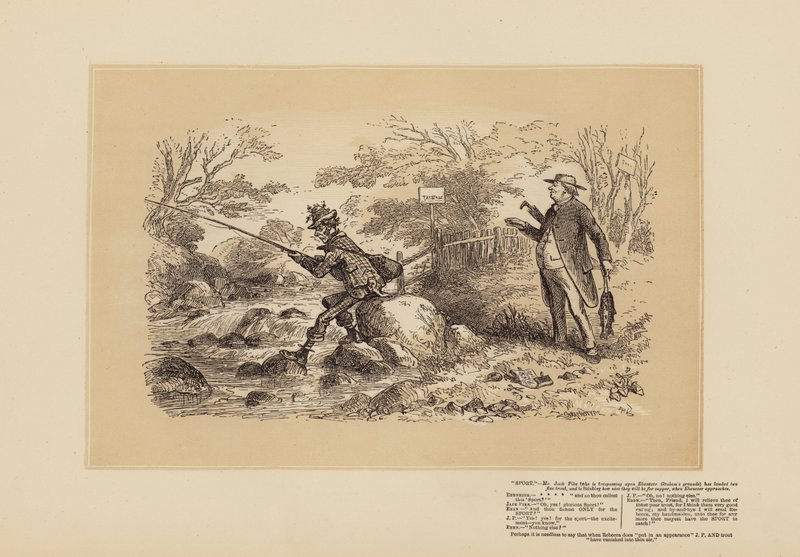 Szkice wędkarskie, nr 2, Bardzo jak kłusownik (rycina) autorstwa Hablot Knight (1815 92) Browne
