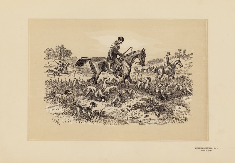 Szkice myśliwskie, nr 1, Idąc na okładkę (rycina) autorstwa Hablot Knight (1815 92) Browne