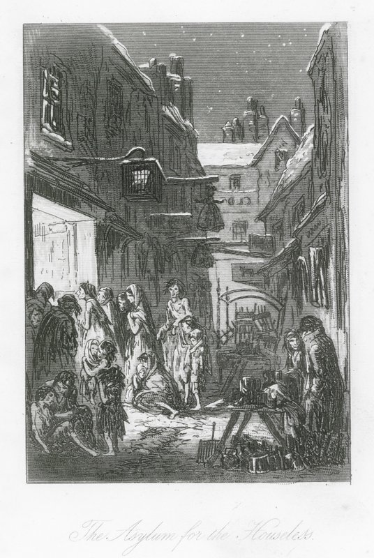 Ulice Londynu: Azyl dla bezdomnych (rycina) autorstwa Hablot Knight (1815 92) Browne
