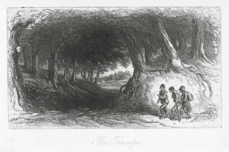 Londyńskie ulice: Włóczędzy (rycina) autorstwa Hablot Knight (1815 92) Browne