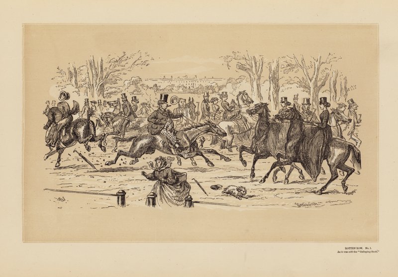Rotten Row, nr 1, jak było (rycina) autorstwa Hablot Knight (1815 92) Browne