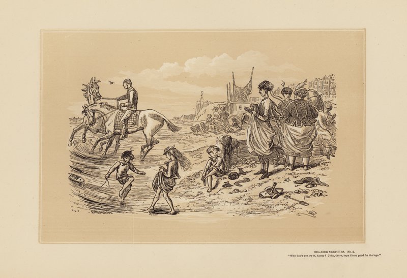 Szkice nadmorskie, nr 2, To takie dobre dla nóg (grawerunek) autorstwa Hablot Knight (1815 92) Browne