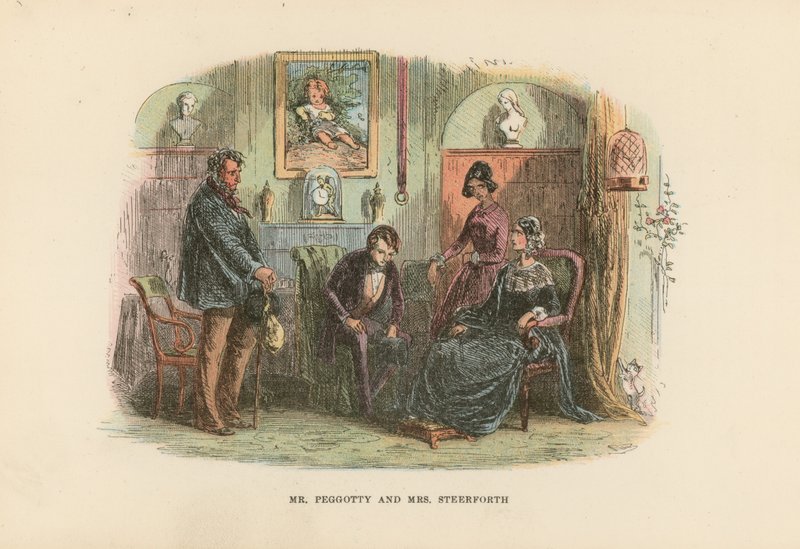 Ilustracja do Davida Copperfielda autorstwa Hablot Knight Browne